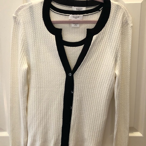 New Kate Hill Twinset In Creamblack 